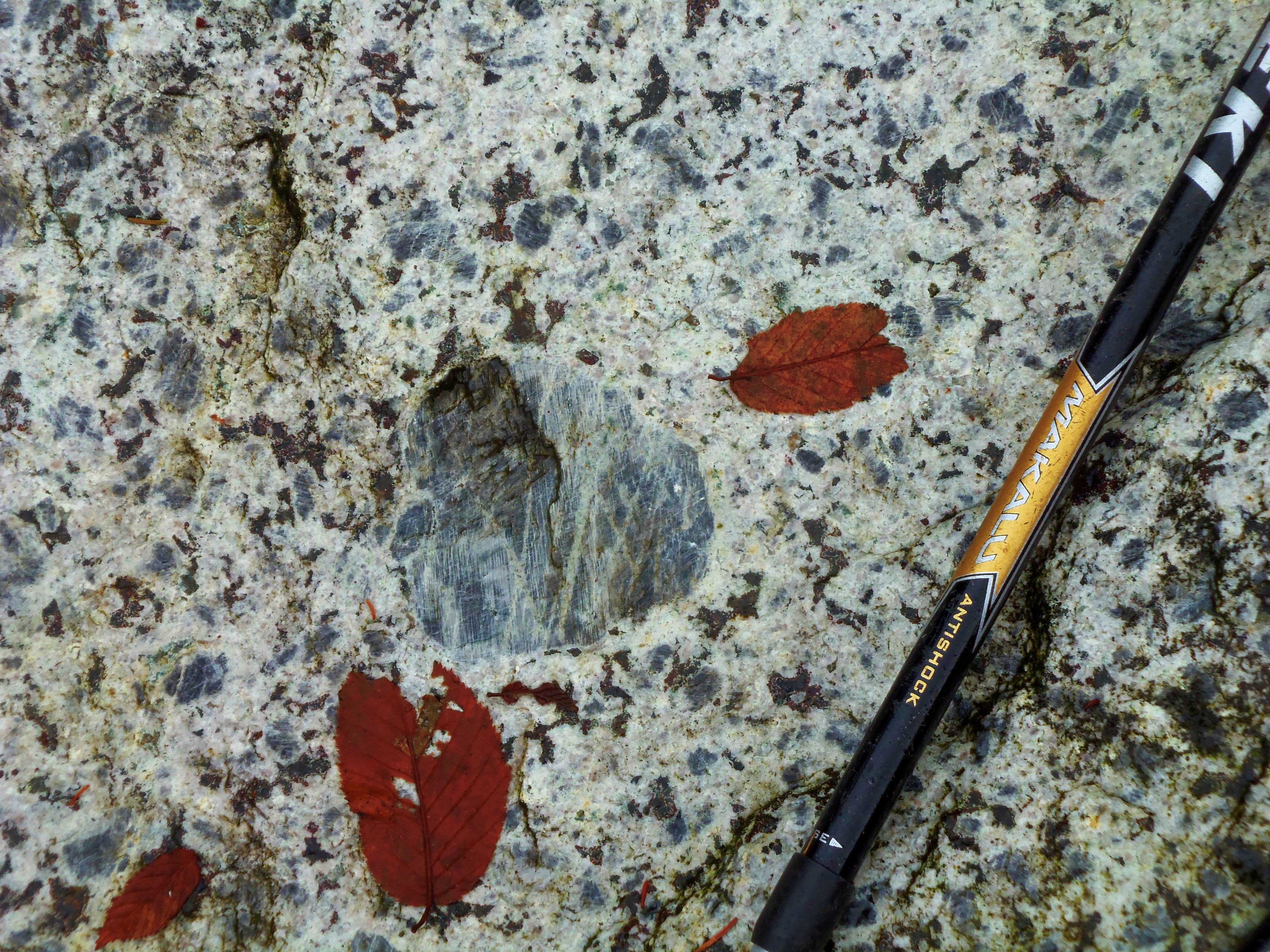 exposed Anorthosite slab on Orebed slide