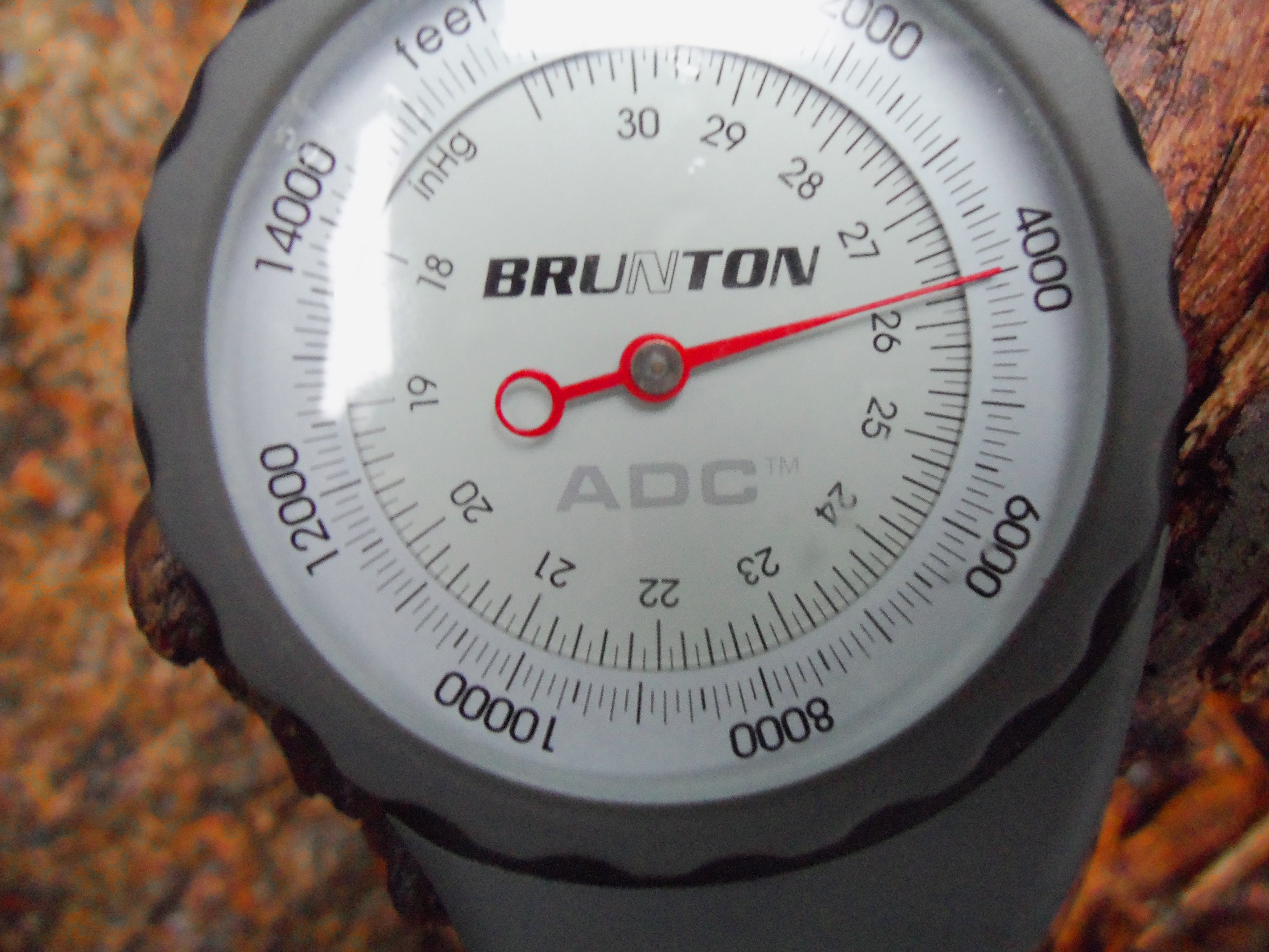 Brunton altimeter, showing 4000 feet