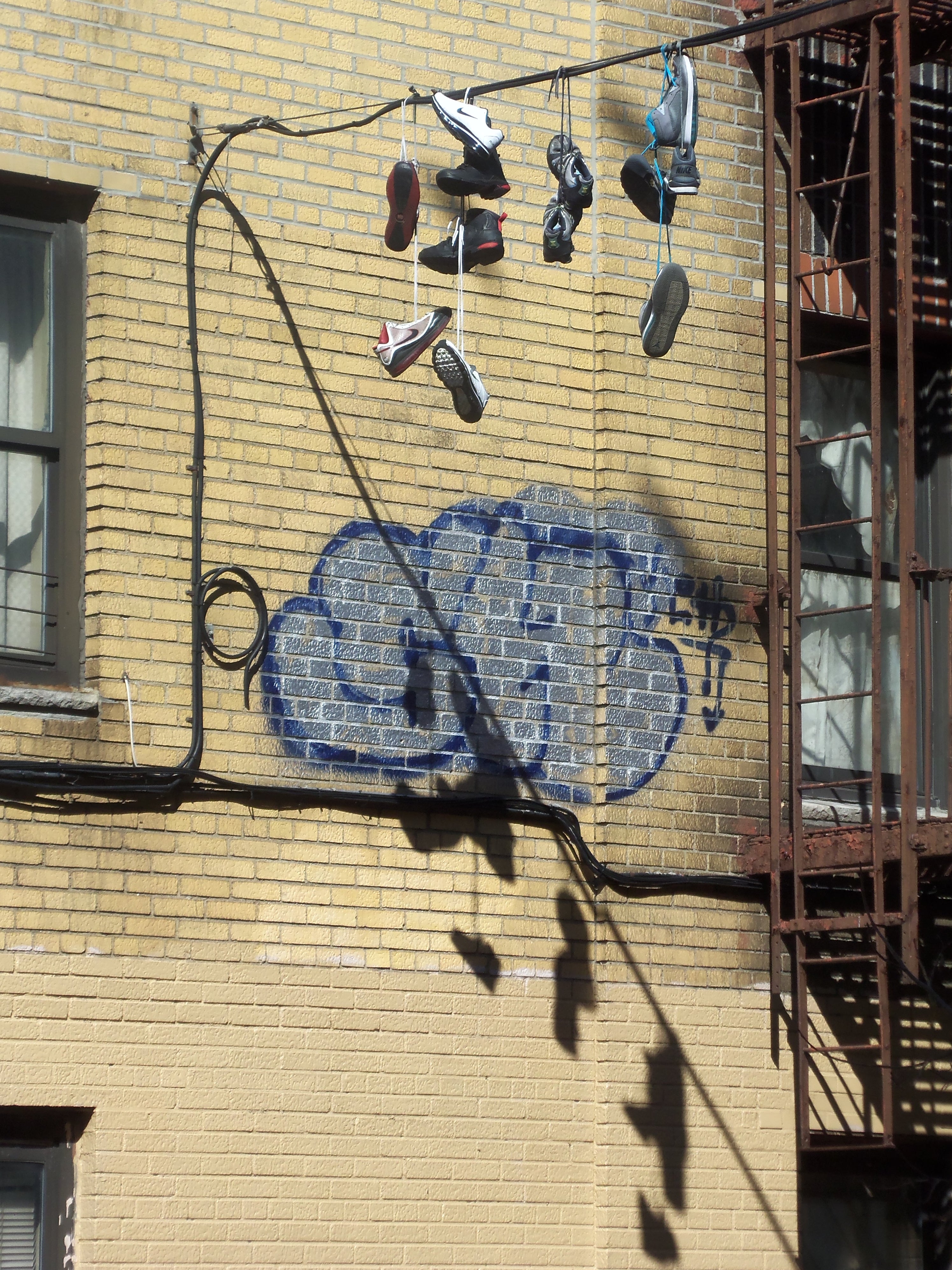 hanging sneakers - a Bronx tradition
