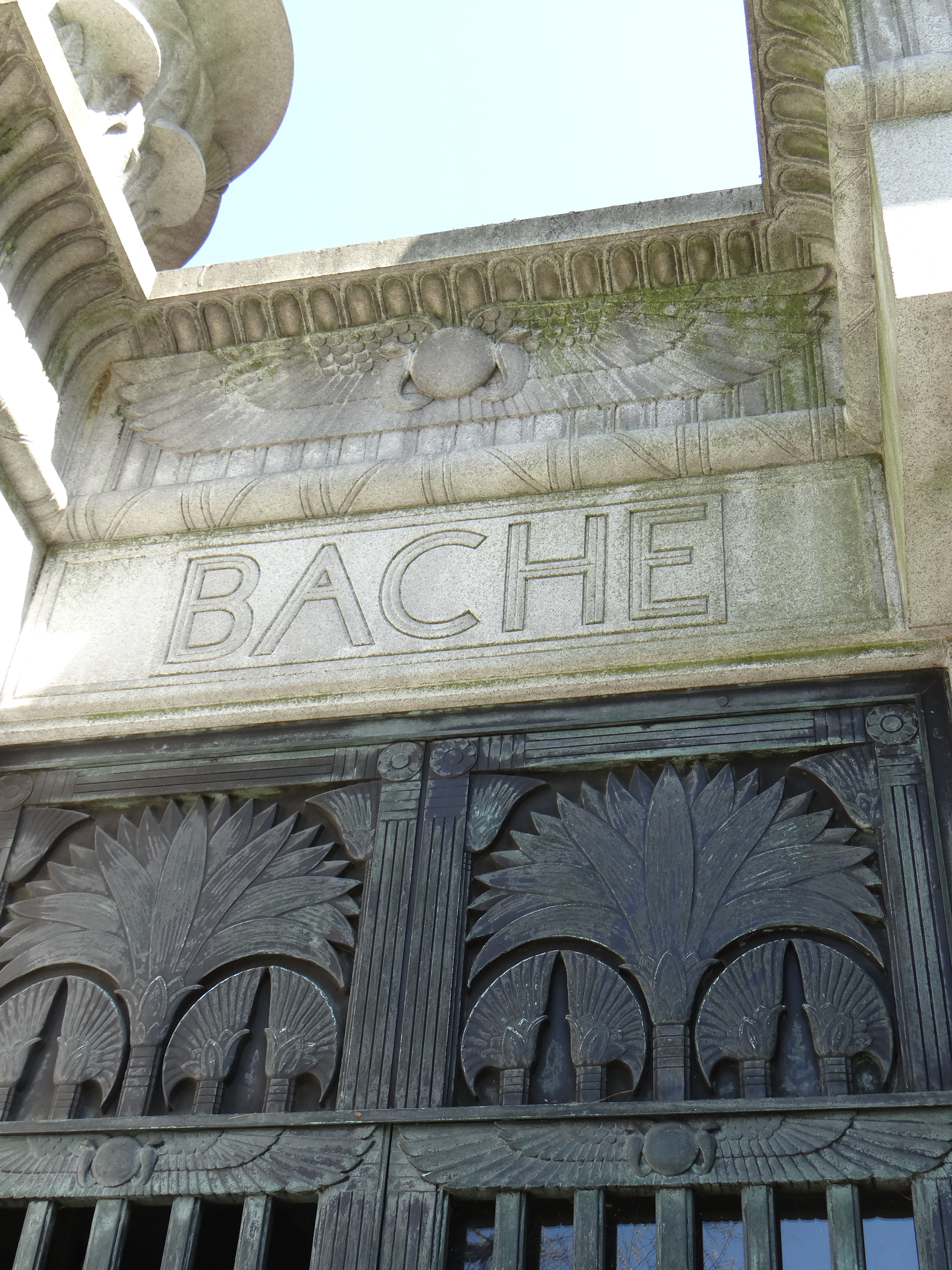 Bache mausoleum door and lintel