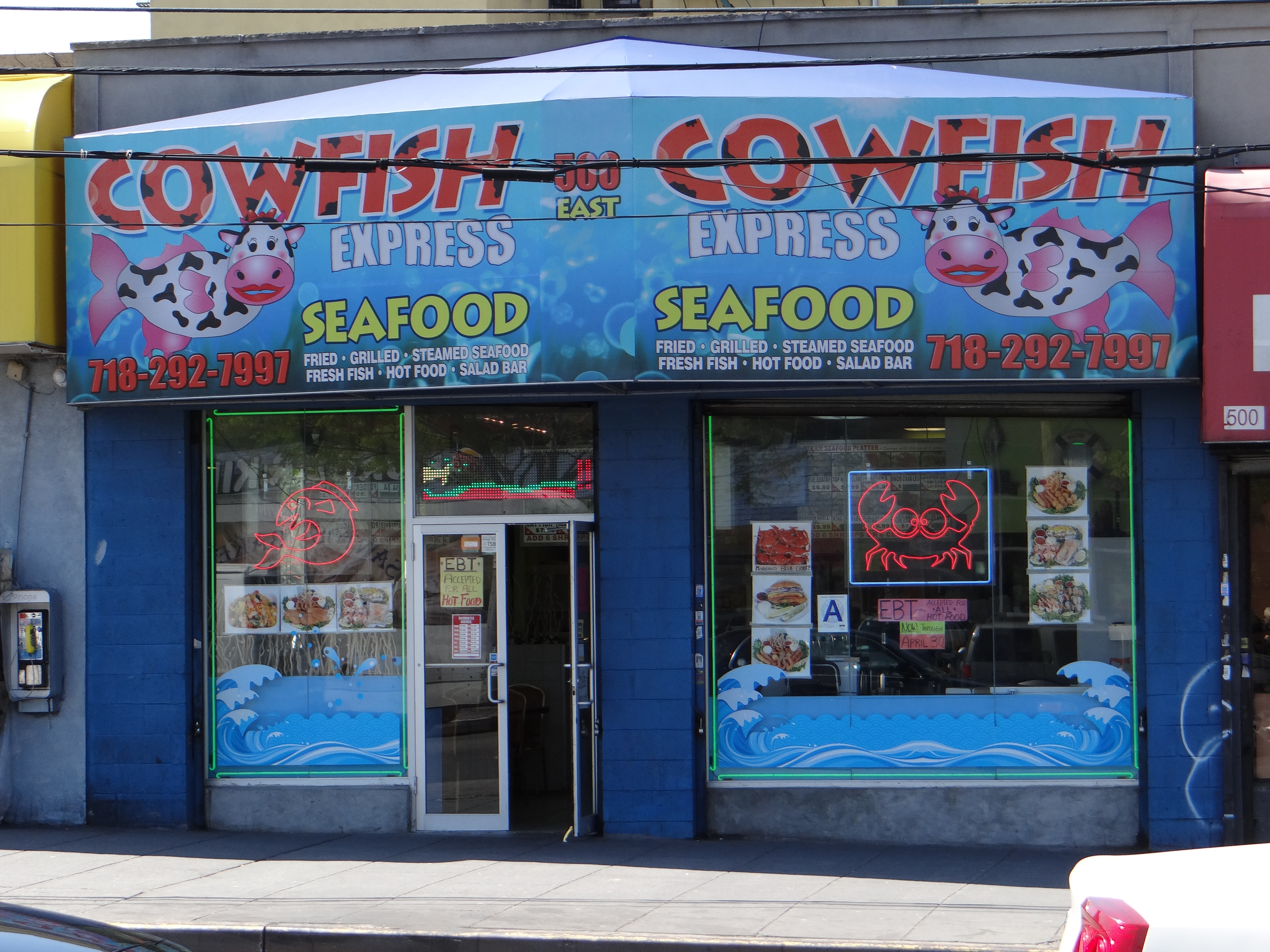 Cowfish seafood place on E. 149th Street