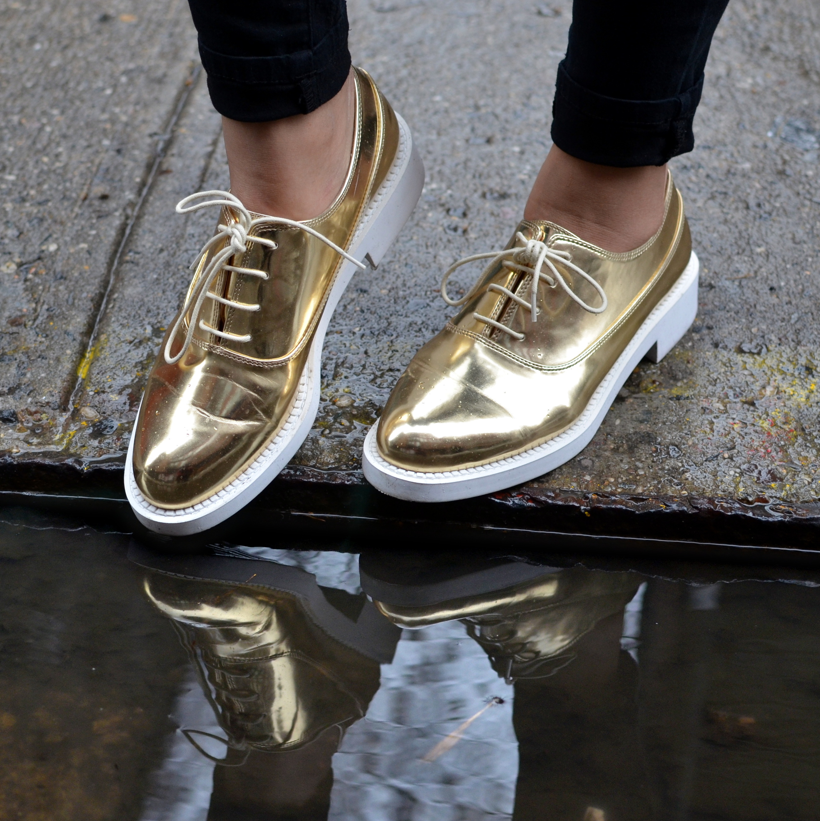 Gold Oxfords