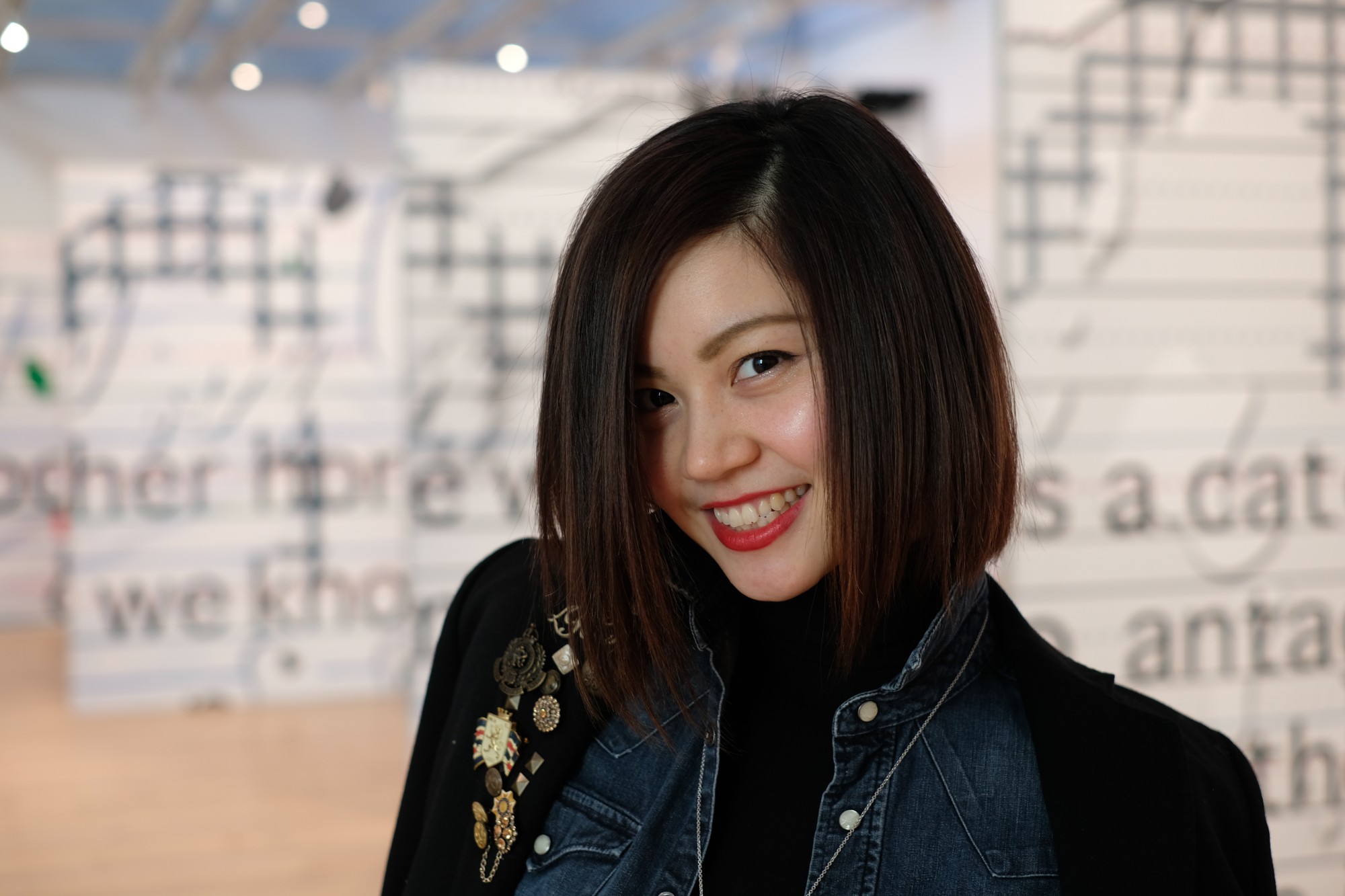 smiling Japanese model