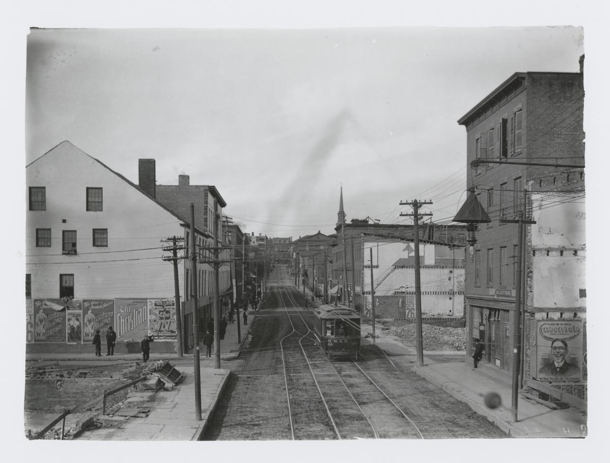 Morgan St., west of railroad bridge, in 1903