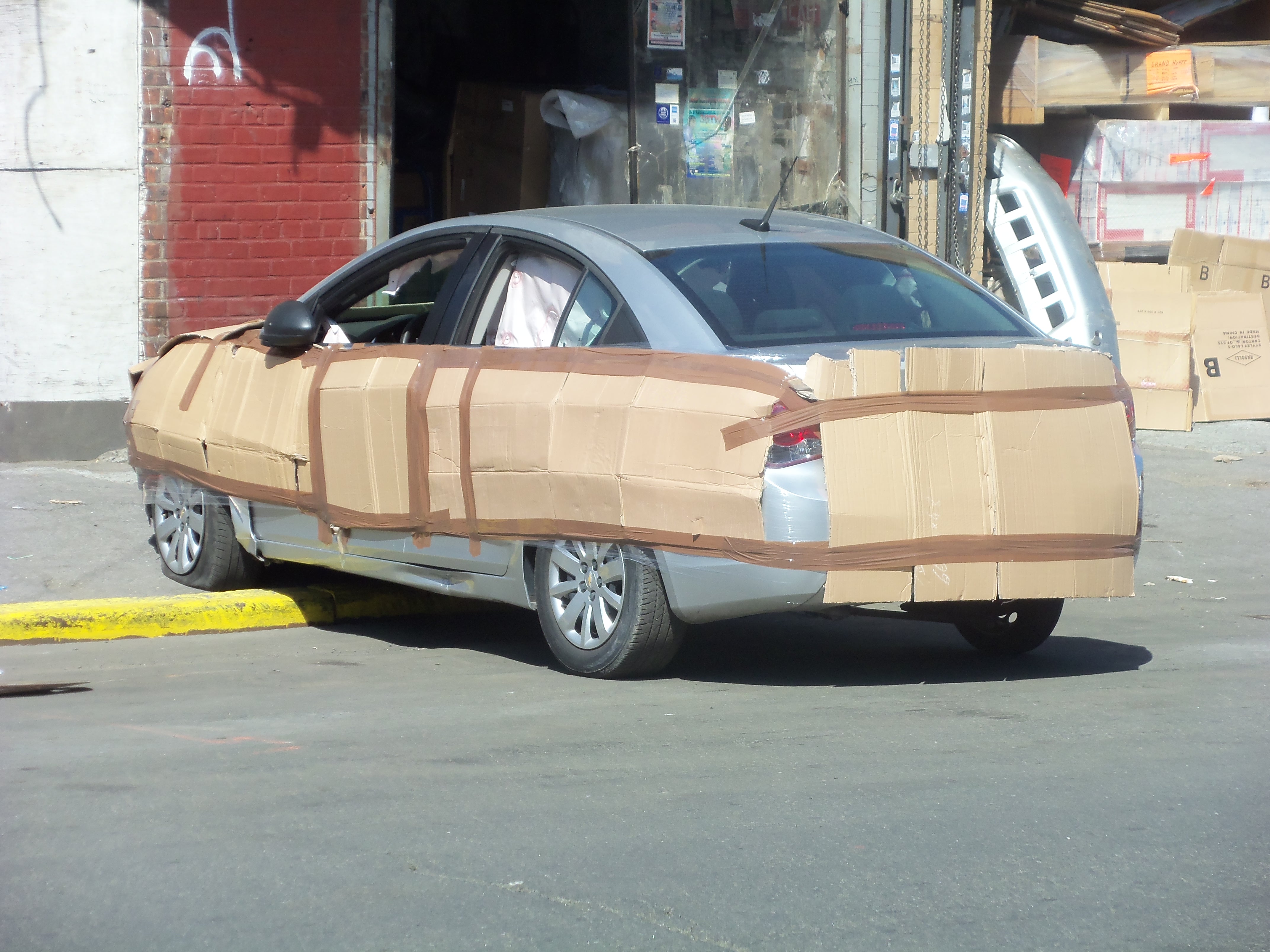 cardboard car