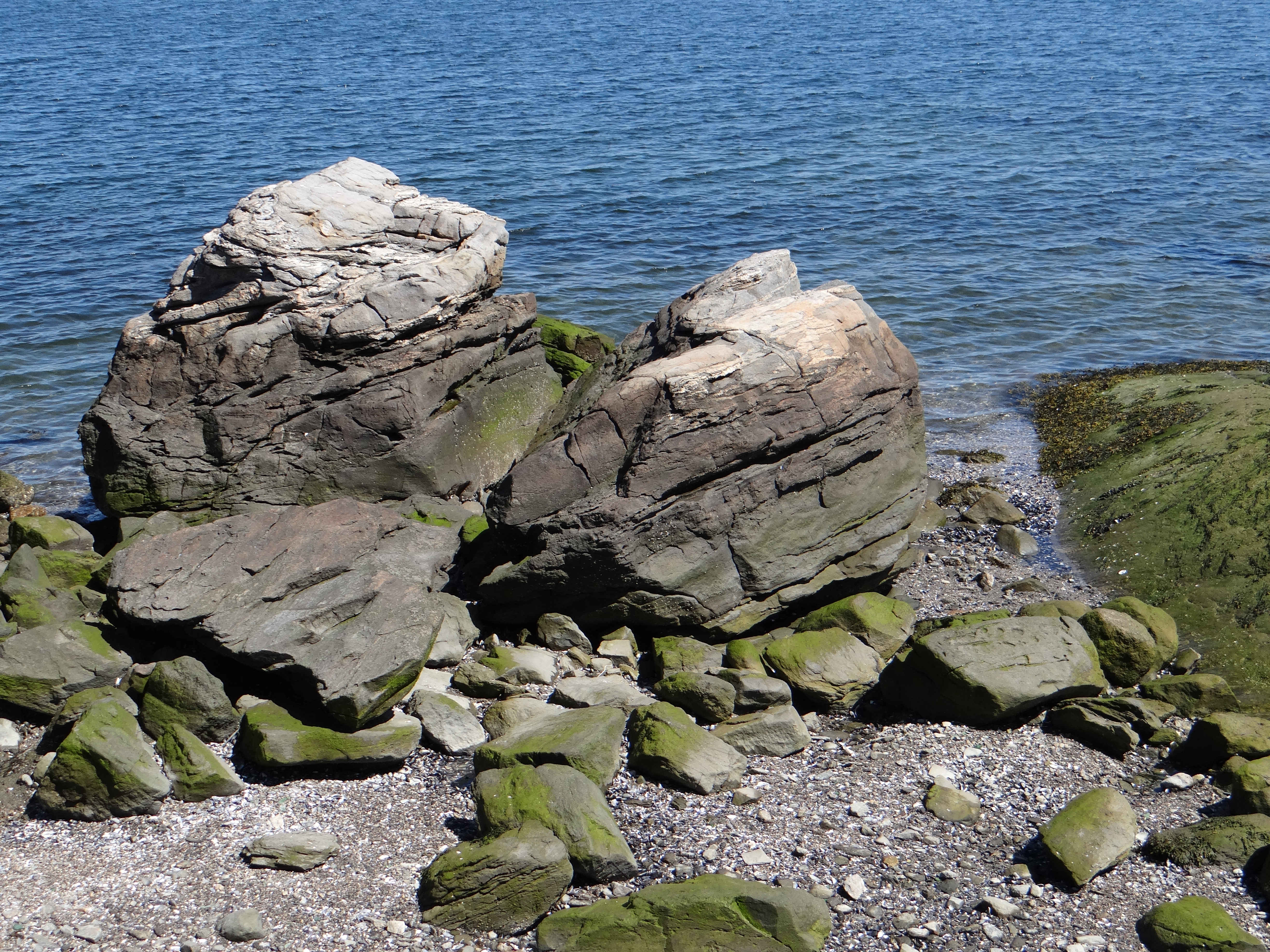 boulders at Twin Island's shore