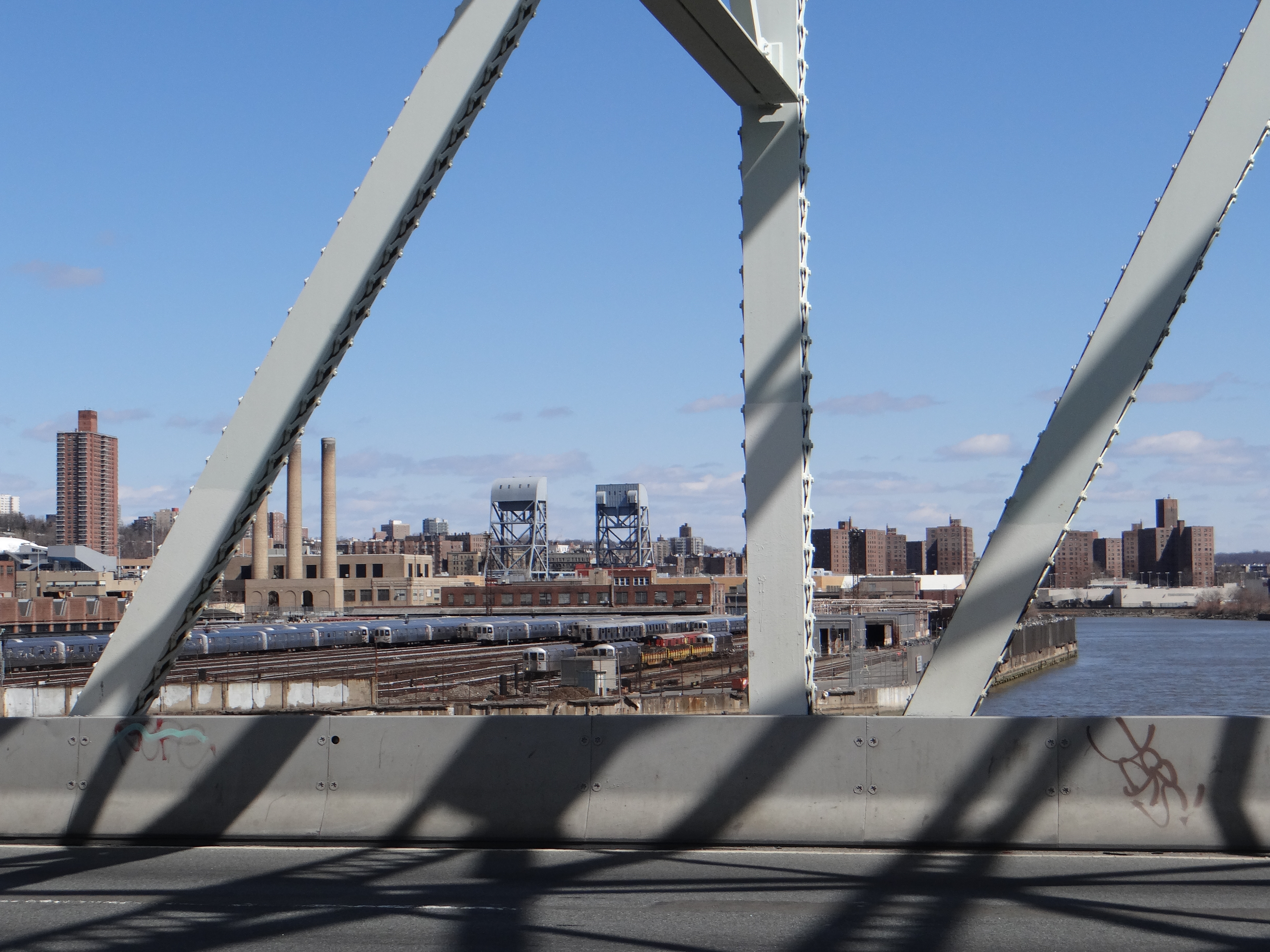 View of Broadway Bridge through girders