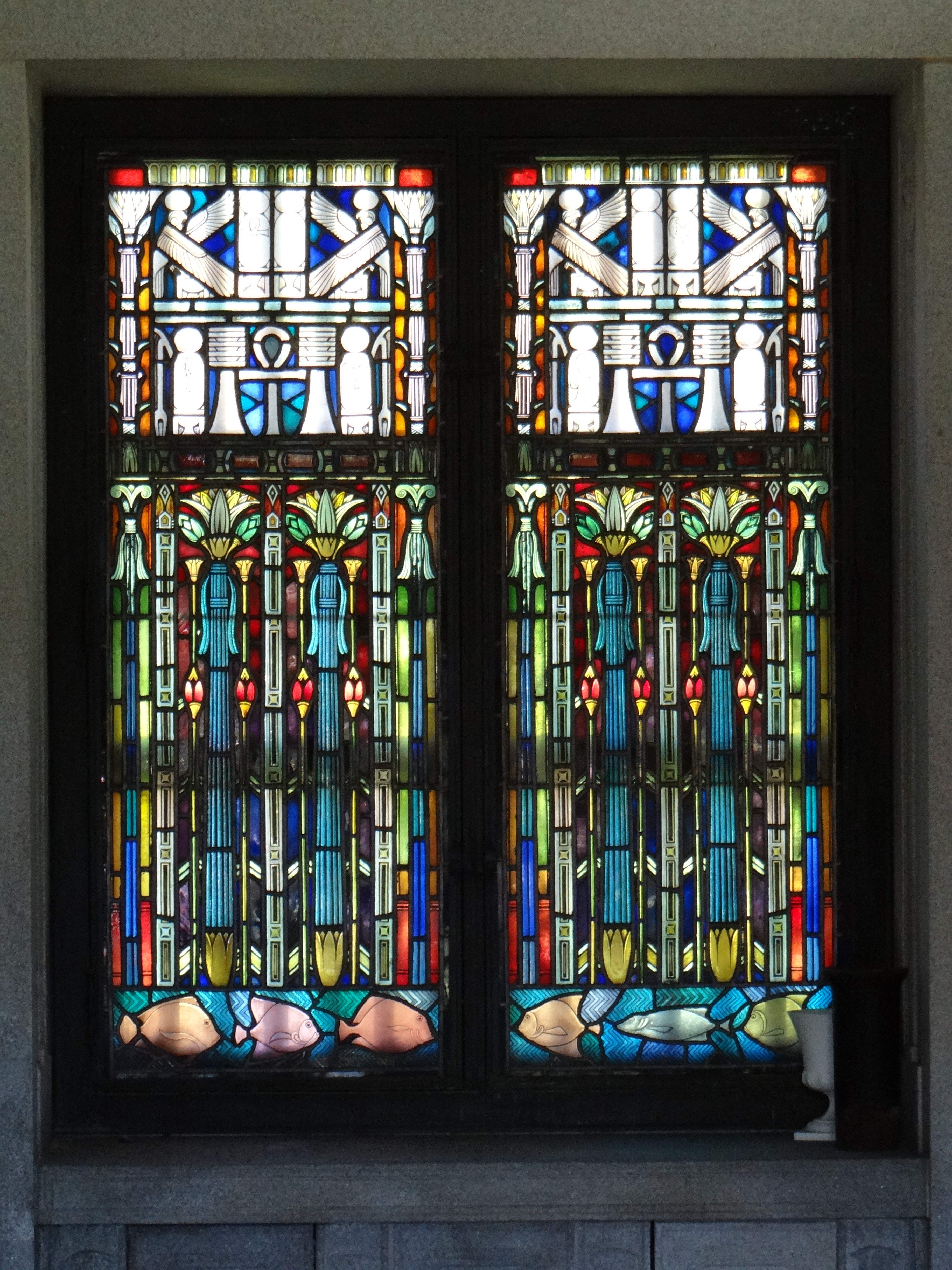 Bache mausoleum stained glass window