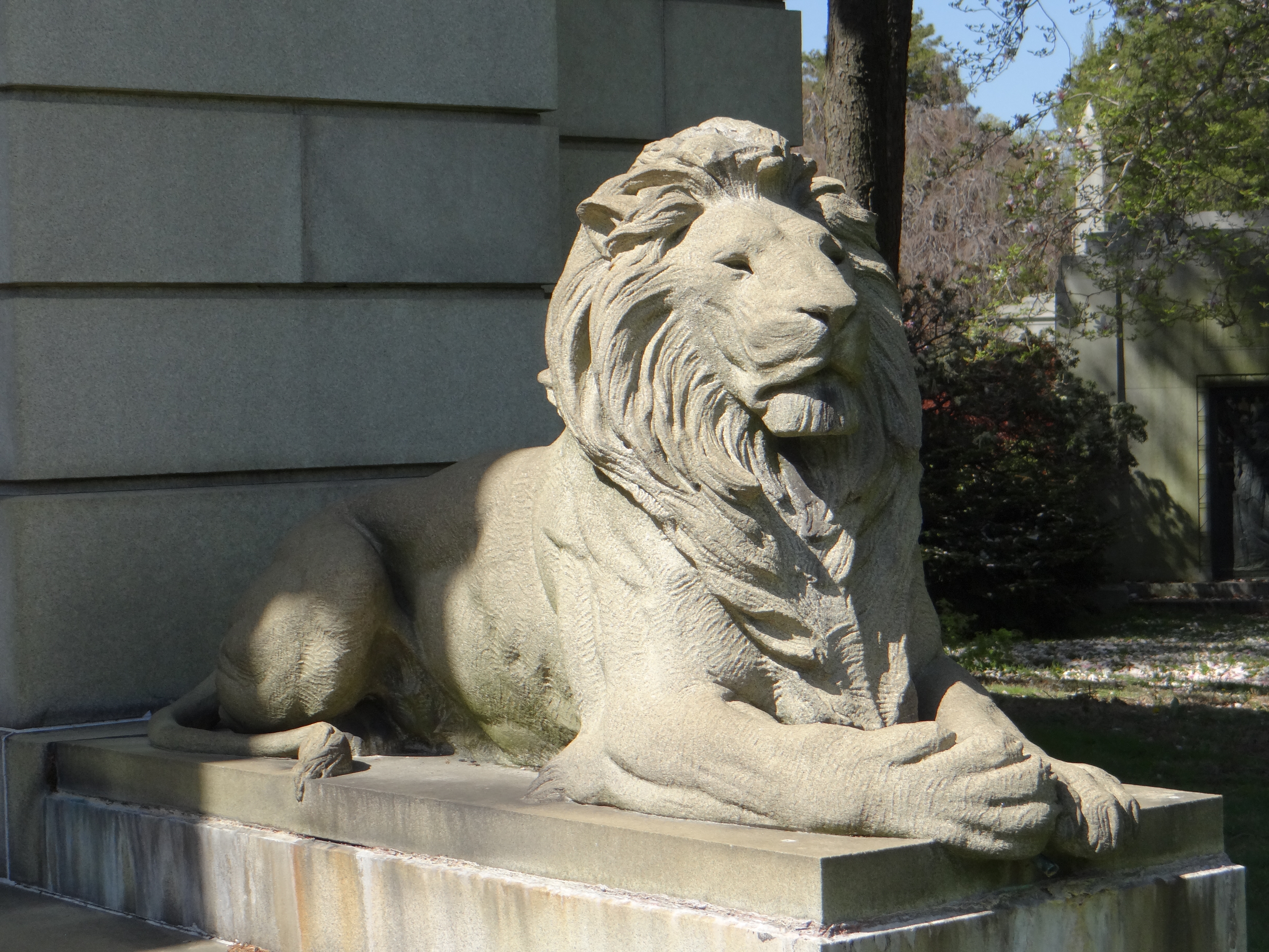 lion guarding Ehret mausoleum