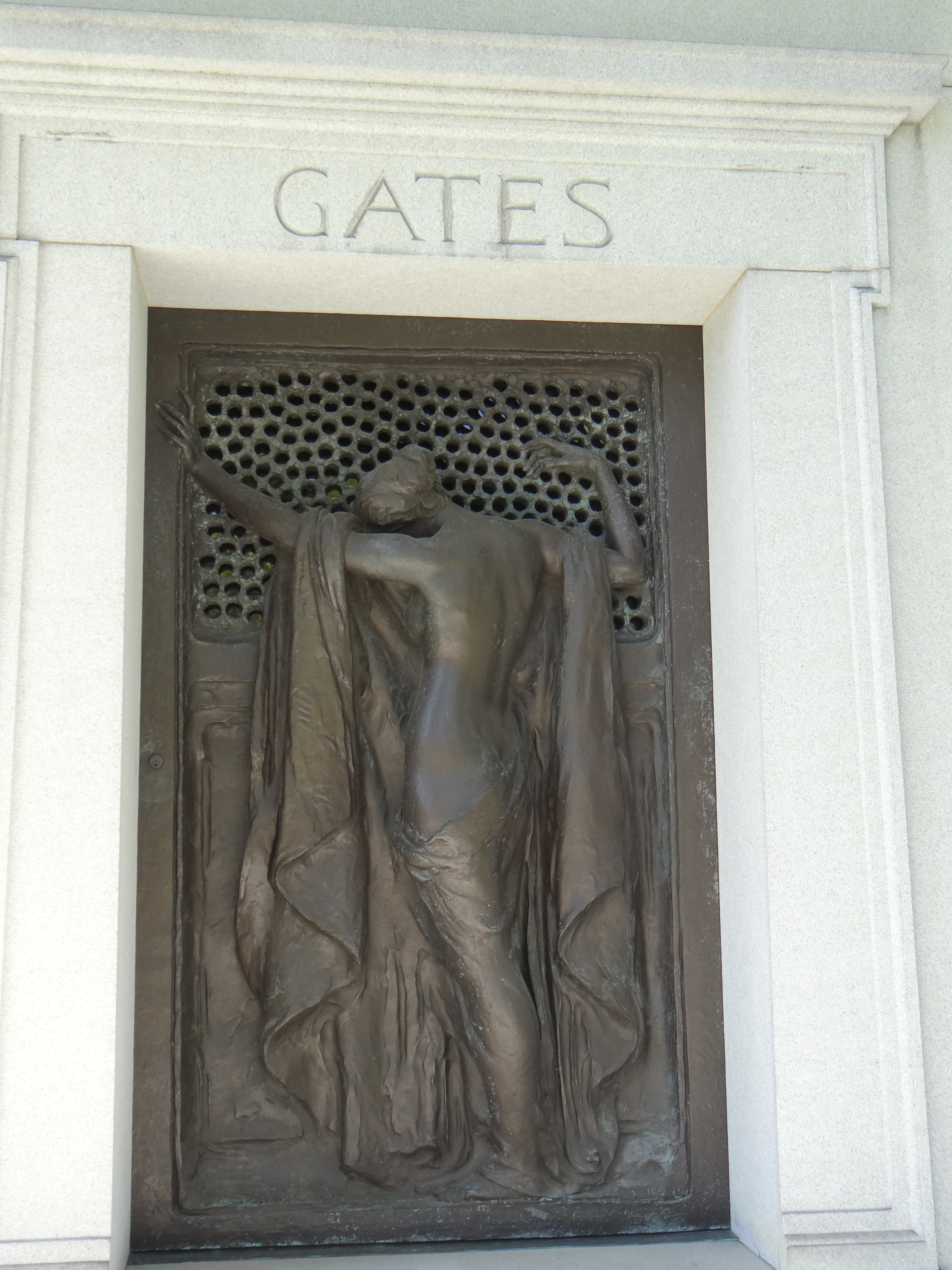 Gates mausoleum bronze door