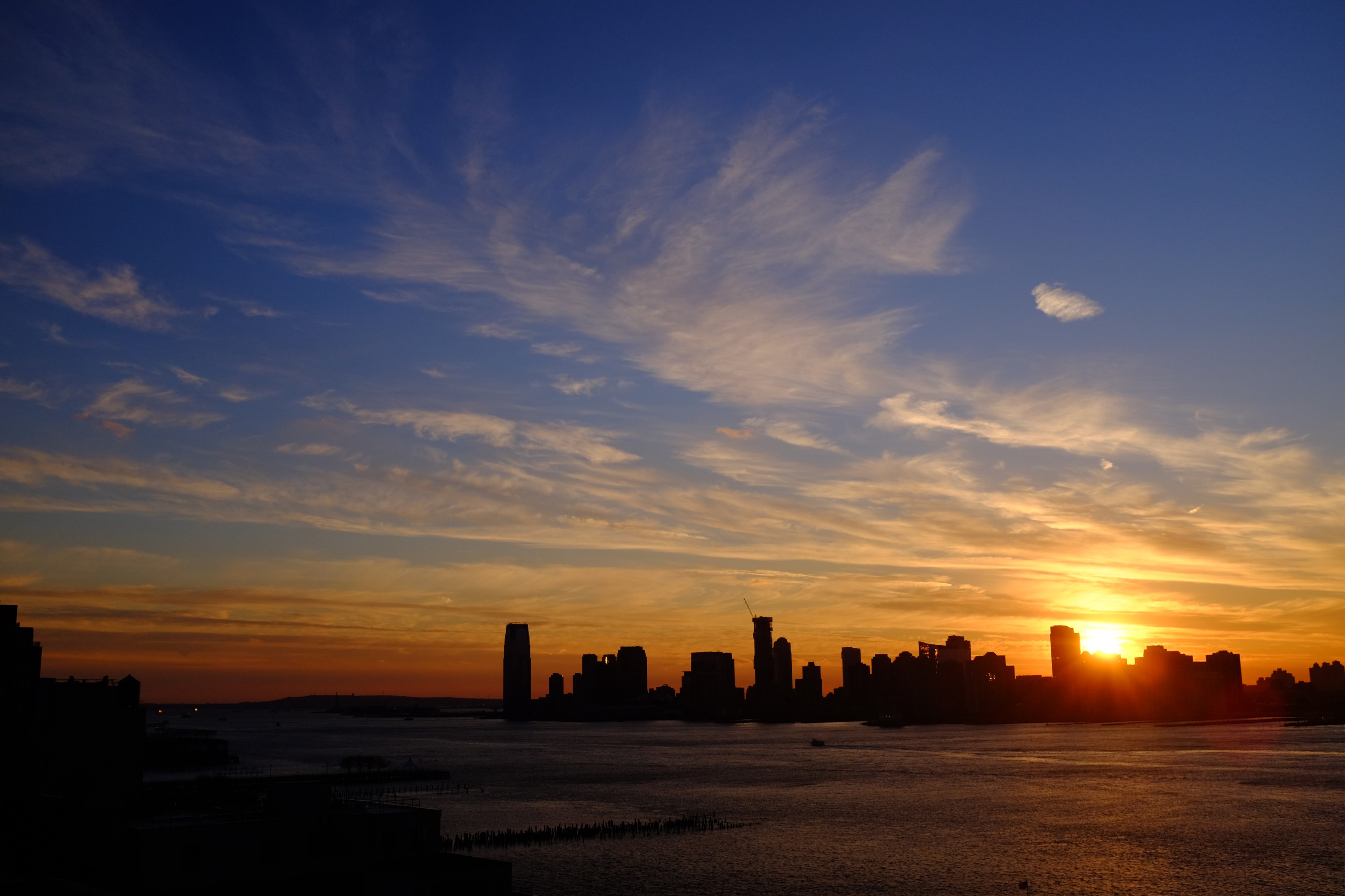 Sunset over Hudson River and Jersey City