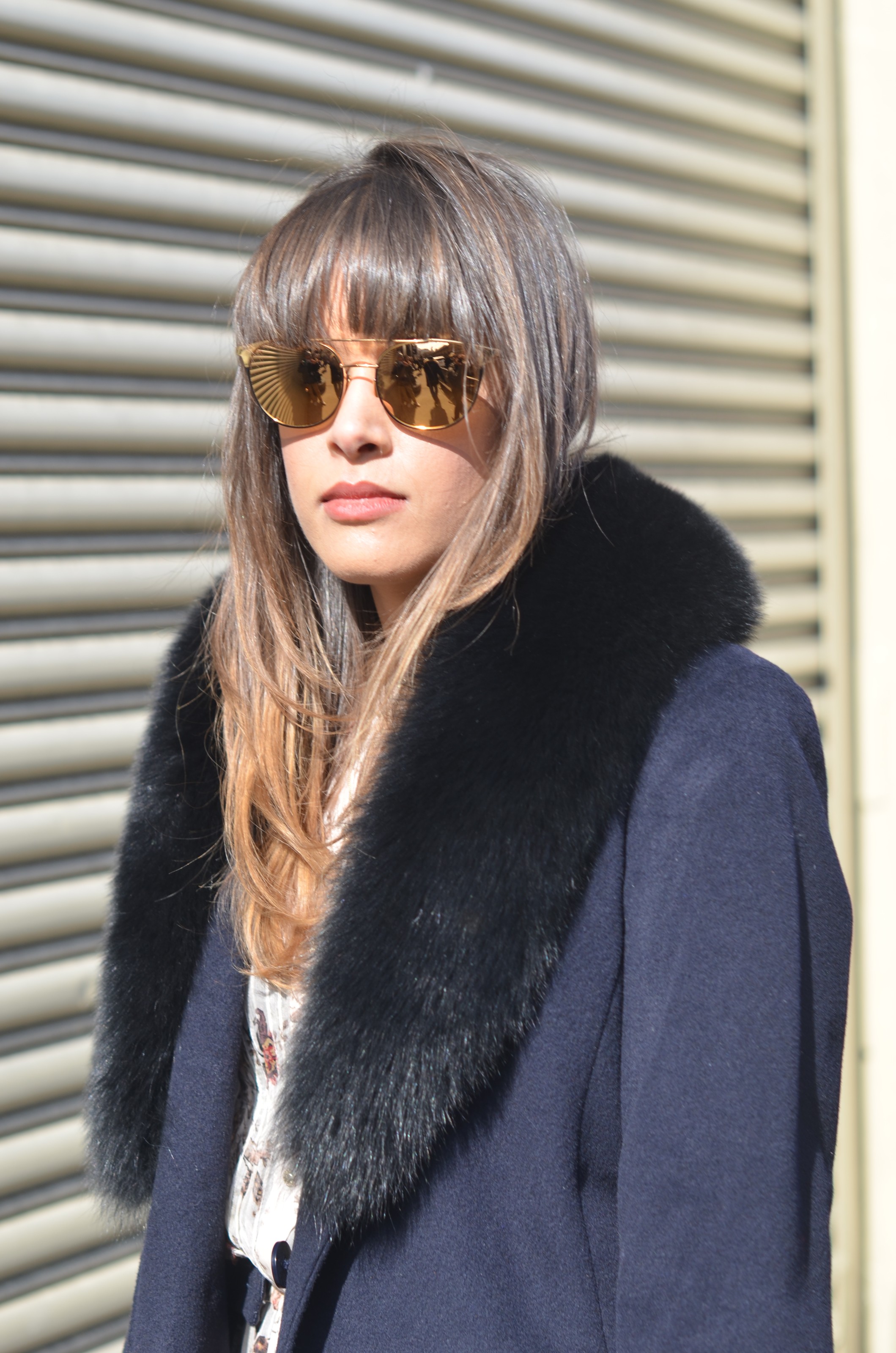 brunette in sunglasses at NYFW