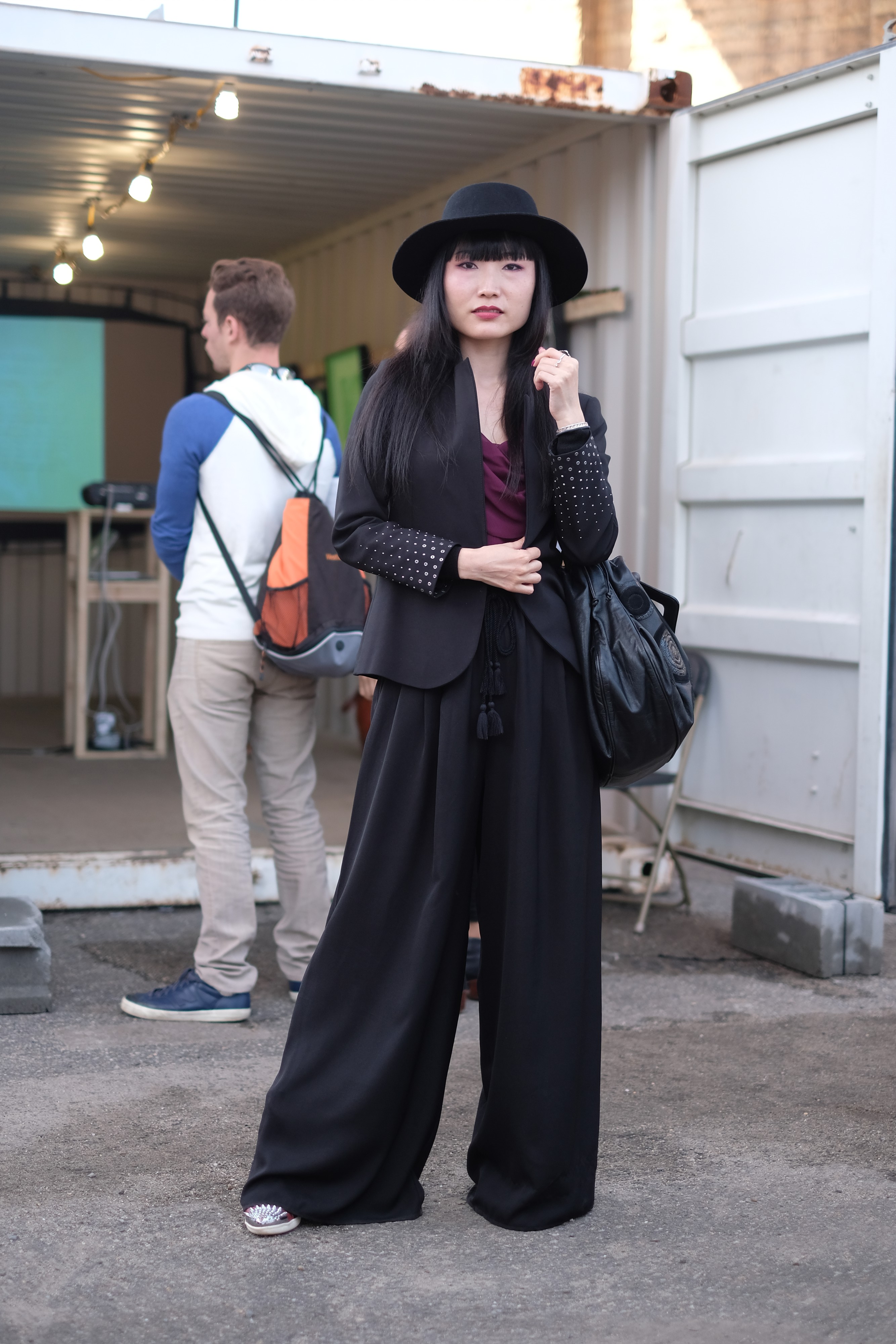Japanese girl in black outfit