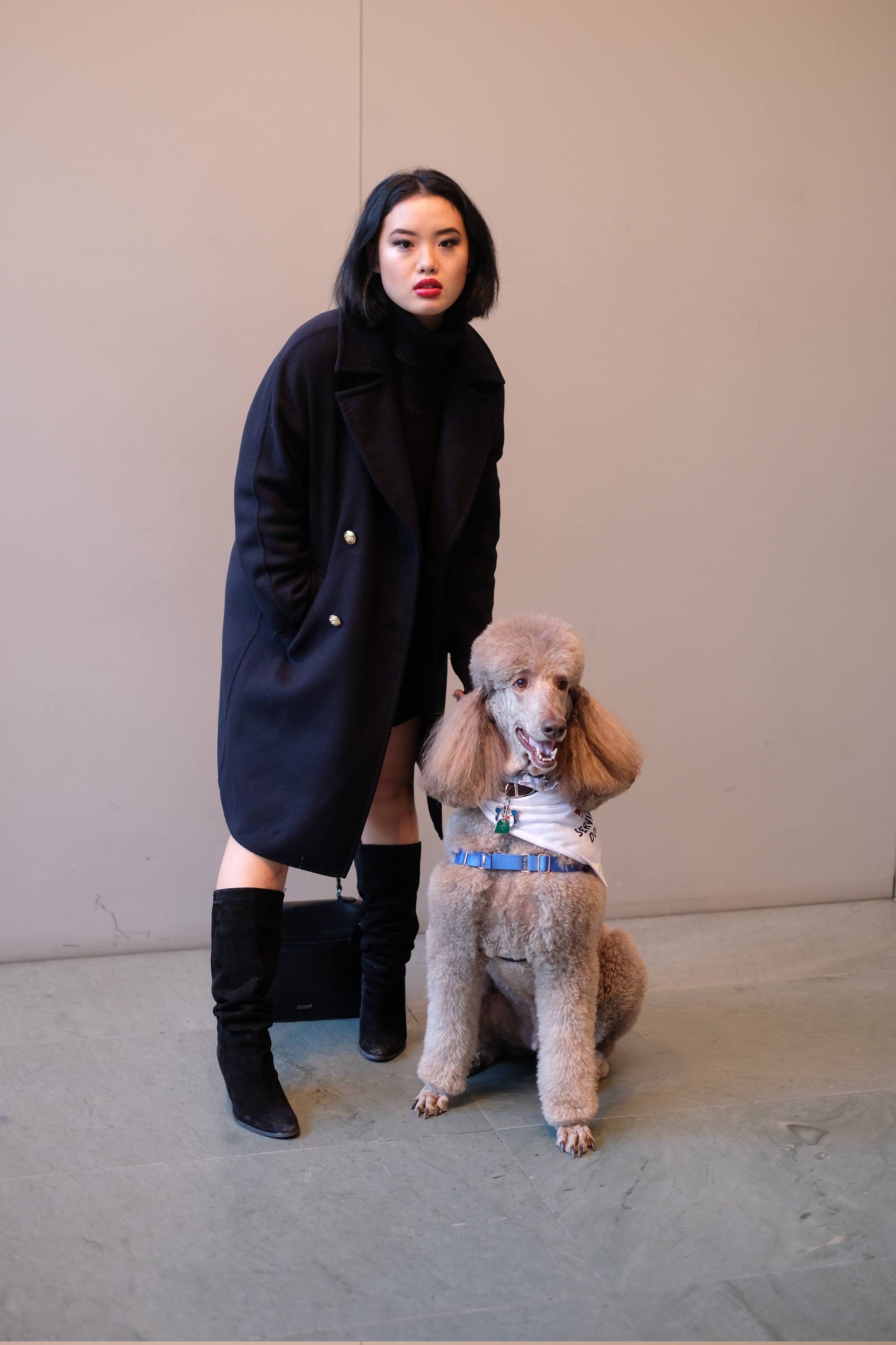 Chinese model with dog