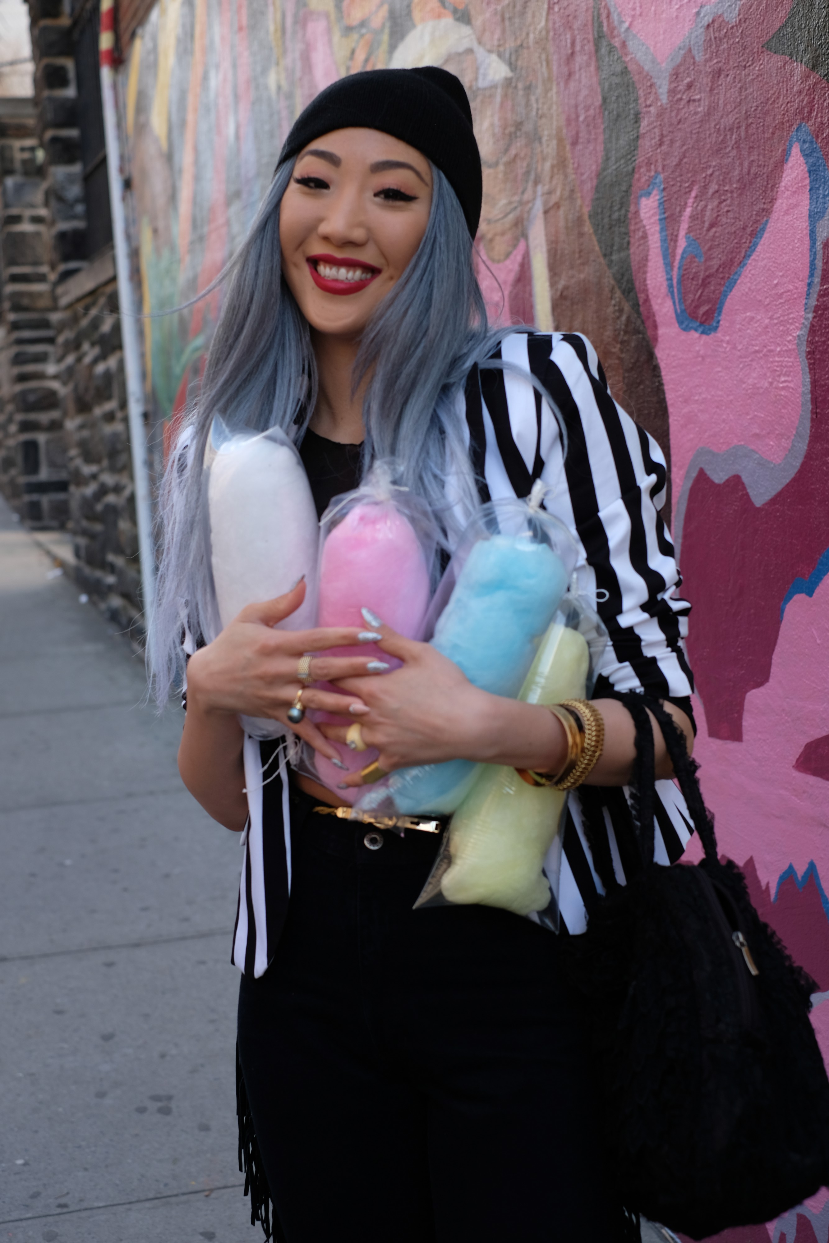 Asian girl with cotton candy